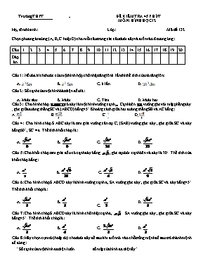 Đề kiêm tra 1 tiêt Chương I môn Hình học Lớp 12 - Mã đề 132